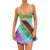 Cut Out Dress Y2k Aesthetic Striped Patchwork Sleevless a Line Mini Dresses 2000s Fairy Grunge Dress