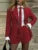 Female 2 Piece-set Neckties Suit Pocket Outwear and High Waist Shorts Sets Commute Clothes ’s Outfits Autumn