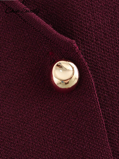 Single Breasted Knitted Vest Top Wine Red V-neck Sleeveless Sweater Tank Female Autumn Lady Knitwear New