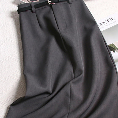 Spring Simple Long Skirts Aline Korean High Waist Faldas Mujer Office Lady Retro Skirt