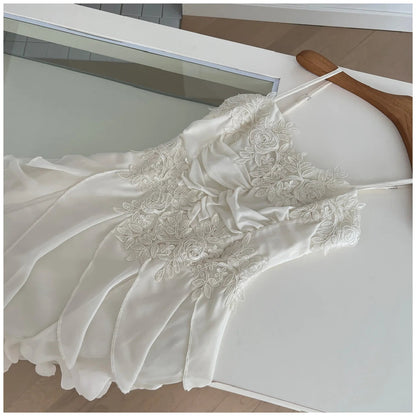 Korean Sweet Fairycore Long Dresses for Spaghetti Strap Ruffles Princess Party Dress Summer Slim Waist Vestidos