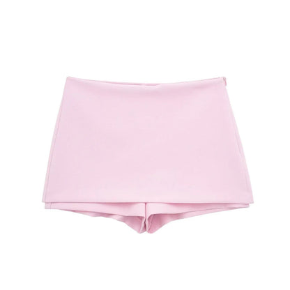 2 Piece Set Halter Tank Tops Sleeveless Slim Cropped Top Female High Waist Mini Skirts Shorts