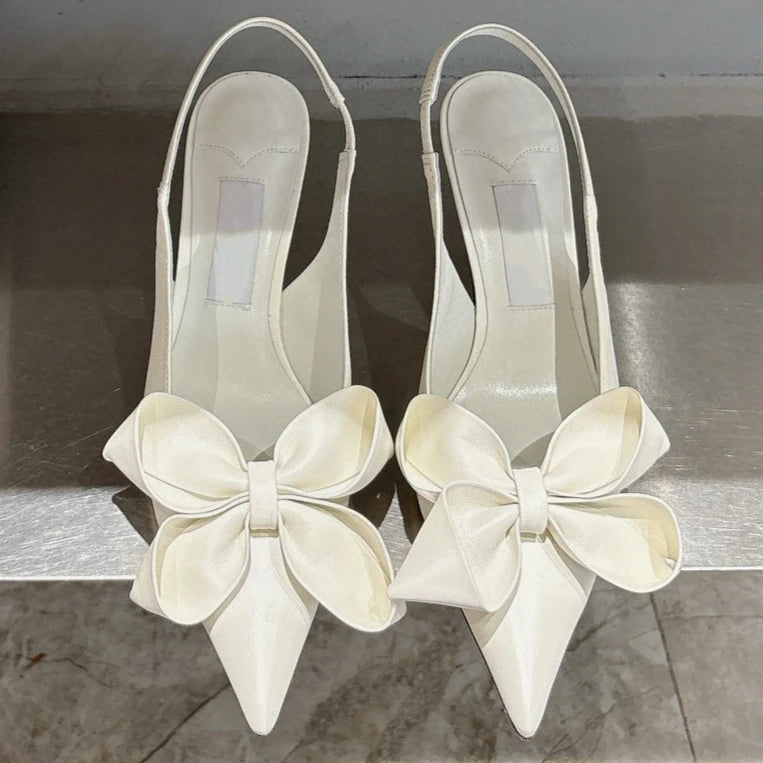 Spring Summer New High Heel Bow Pointed Toe Stiletto Sandals Shoes