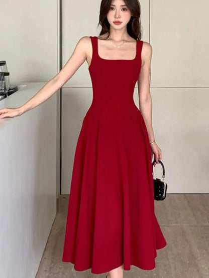 Y2k Summer Midi Dress Sleeveless Aline Birthday Evening Party Dress Princess Slip Vestidos