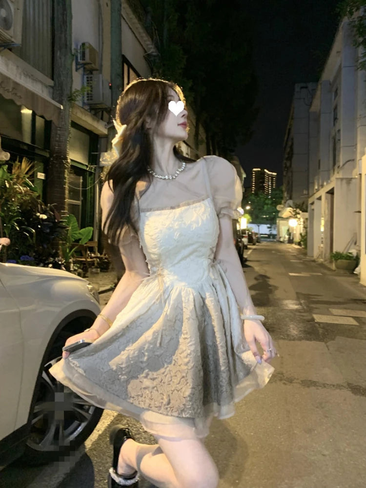 Fairy Short Sleeve Dress Korean Mini Dress Kawaii Clothing Lolita Dress Party Female Summer Design