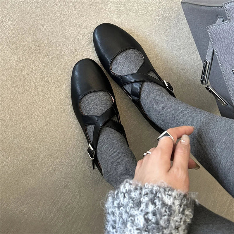 Shoes Loafers for Genuine Leather Flats Sole Buckles Spring New Flats Shoes Leopard Silver