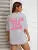 Not in the Mood Pink Letter Print T-shirts Summer Cotton Clothing O-neck Oversized Short Sleeve Breathable Tshirt