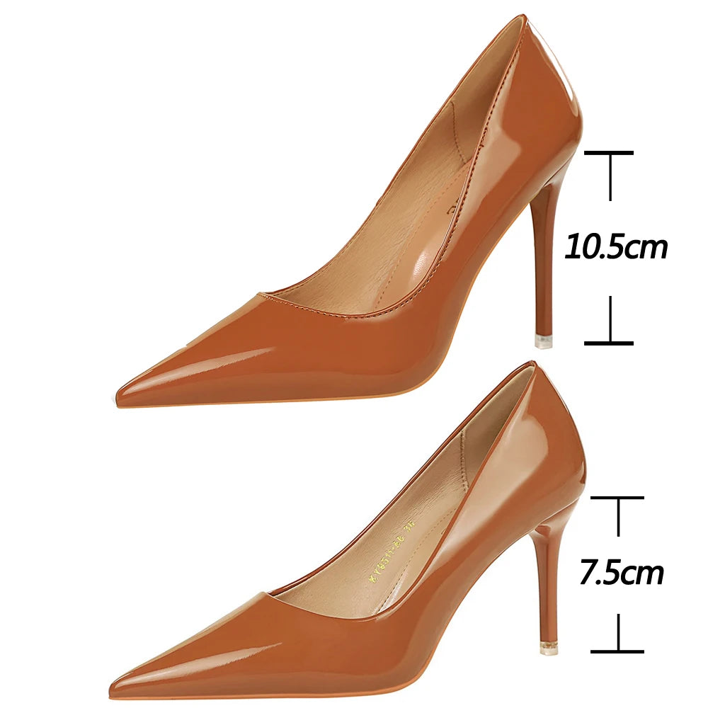 Shoes Patent Leather Shoes Woman Pumps High Heels Stiletto Heels 10.5 Cm Red Wedding Shoes Bridal Shoes Heels
