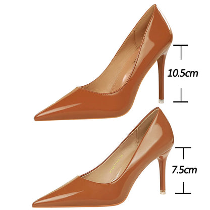Shoes Patent Leather Shoes Woman Pumps High Heels Stiletto Heels 10.5 Cm Red Wedding Shoes Bridal Shoes Heels