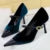 Shoes New Buckle Design Pumps Pointed Shoes High Heels Suede Stilettos Heels 7cm 10cm Shoes Large Size 43