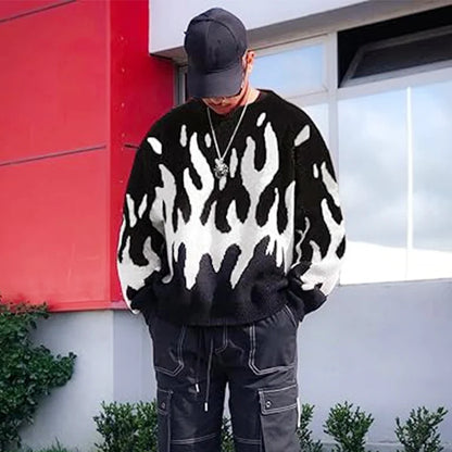 Temperament Commuter Style Pullover Sweater for ’s Autumn and Winter New Loose All-match Crew-neck Knitwear