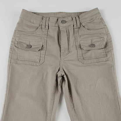 Slim Fit Simple Flared Pants High Causal England Style All-match Basic Jeans Classical Clothing