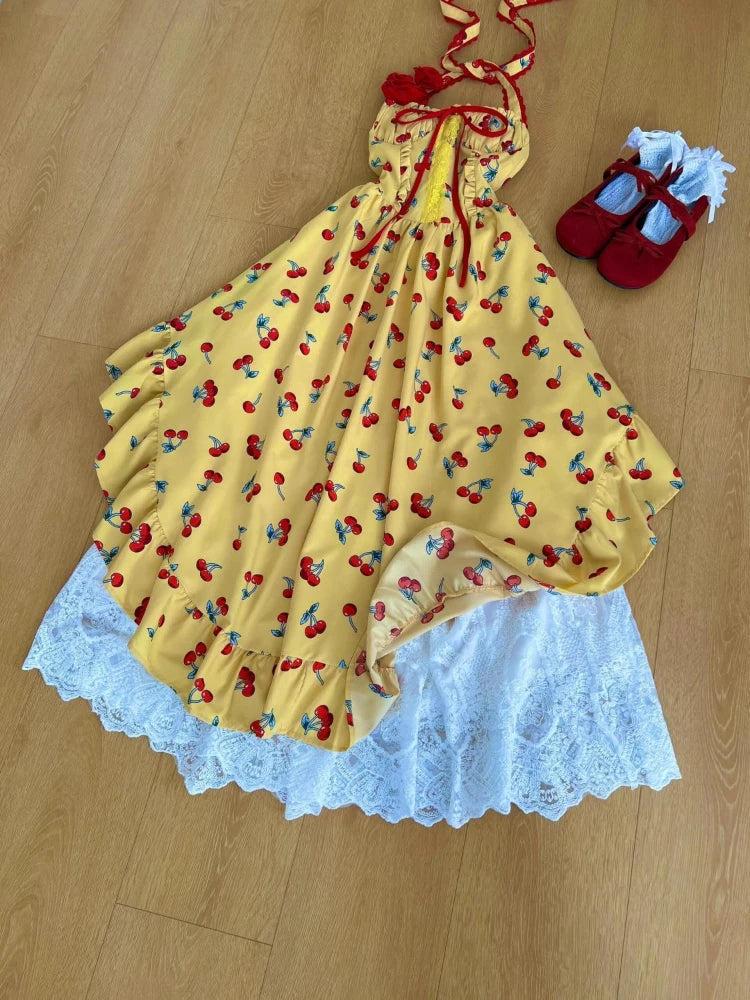 Beach Style Long Dresses Print Irregular Backless Vestidos Mujer Spring Summer Sweet Dress