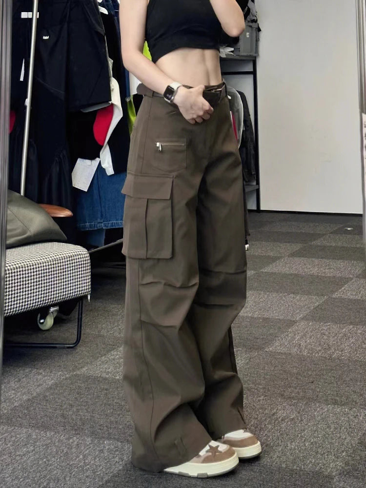 Woman Baggy Jeans Low Waist Denim Straight Leg Pants Color Floorlength Daily Cozy Korean Sweet Ins