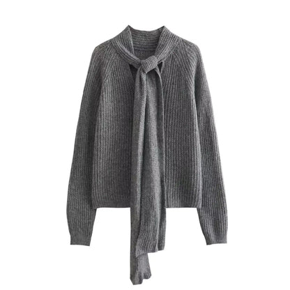 Twist Knit Sweater Pullover Ribbed Long Sleeve Loose Knitwear Sweater High Waist Female Pullover