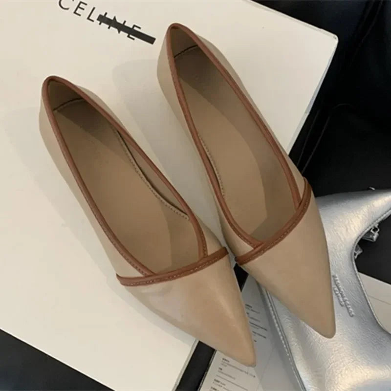 Designer Pointed Toe Pumps Autumn Comfort Soft Leather Wedge Shoes Shoes Office Flats Loafers
