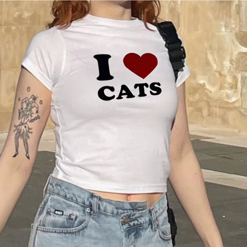 New Printed T-shirt, Fashionable Short Sleeved Top, Y2k Summer Electronic Girl T-shirt, ’s Clothing