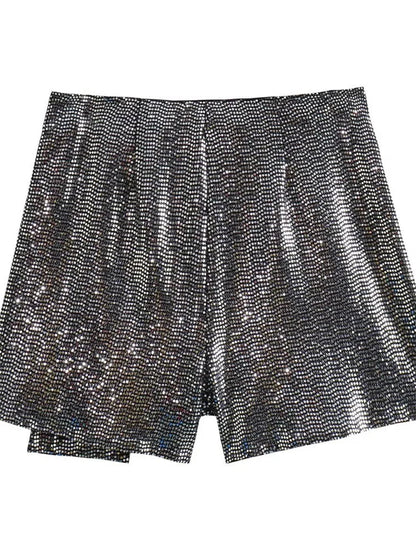 Sequin Y2k Skirt Club Glitter High Street Slim Zipper Loose Patchwork Short Skirt Sparkle Skirt