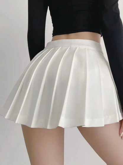 Pleated Skirts Korean High Waist Mini Skirts Jk Preppy Summer White Black Gyaru Tennis Extreme Skirt