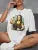 Playing Pranks on Mona Lisa Fitness Print T Shirt Oversized T-shirt Short Sleeve Cotton Loose Tshirt
