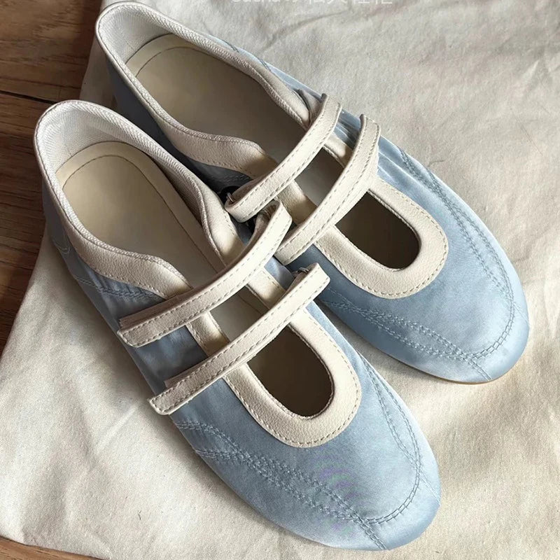 Spring Autumn Design Style Flat Ballets Comfort Soft Sole Slip on Outdoors Walk Shoes