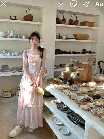 Dress Korean Clothing Outwear Beach Style Strap Dress Even Party Sleeveless Bodycon Summer