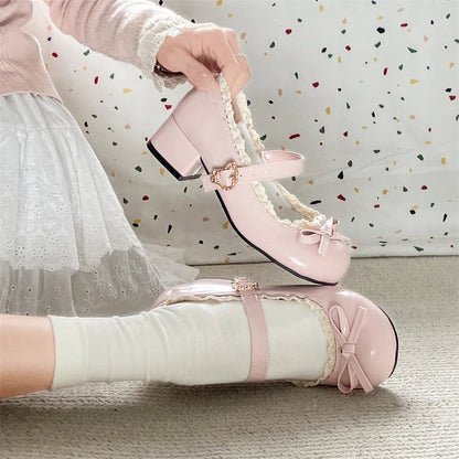 Jk Mary Jane Shoes Causal Shallow Butterflyknot Shoes Spring Autumn Female Leather Shoes