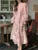 Autumn Midi Dresses for V-neck Flare Sleeves A-line Korean French Vestidos Mujer New
