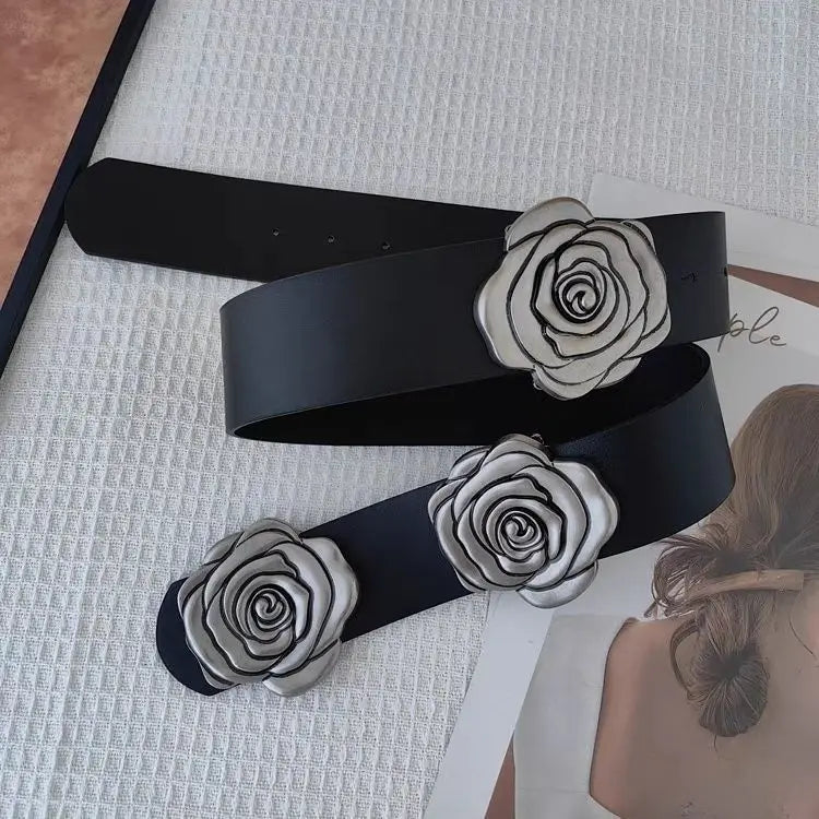 Rose Wide Belt for Decorative Belt Paired With Skirt Versatile Suit Coat Wide Waist Belts Accessories