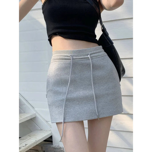 Lace Up High Waisted Mini Skirts Summer Street Bottoms Clubwear Bodycon Skirt