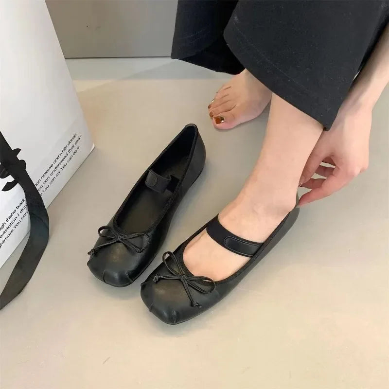 Bowbottom Ballet Shoes Dance Shoes New French Mary Jane Shoes in Autumn