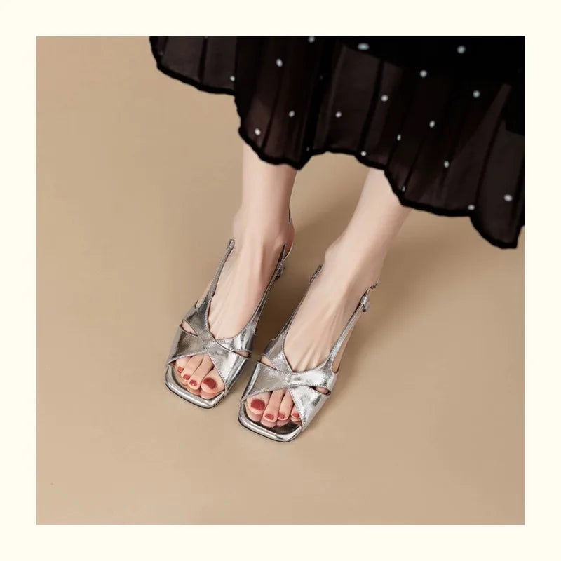 Hollowedout Open Toe Buckle Sandals Shoes Designer Soft Sole Outdoor Beach High Heel Sandals