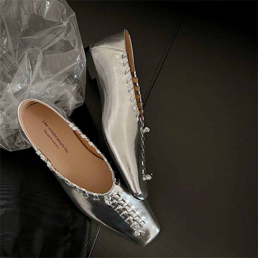 Loafers Spring Walk Loafers Genuine Leather Slip on Flats Shoes Soft Ballet Flats Shoes Woman Gold