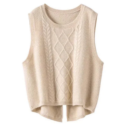 V-neck Sweater Vest Sleeveless Preppy Style Sweet Knitted Vest Female Pullover Waistcoat Fall Winter