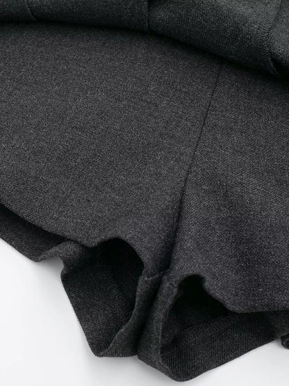 Patchwork Pleated Mini Pant Skirts Woman Autumn High Waist Aline Short Faldas Female Skirt