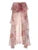Beach Print Chiffon Ruffled Skirt Asymmetrical Dipped Hem Pink Romantic Vacation Skirts