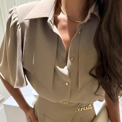 Blouses Spring Summer Korean Shirts Office Lady Simple Blusas Mujer