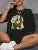 Playing Pranks on Mona Lisa Fitness Print T Shirt Oversized T-shirt Short Sleeve Cotton Loose Tshirt