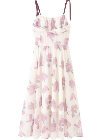 Spaghetti Strap Midi Dress Summer Slash Neck Sleeveless Slim Waist Vestidos Evening Party Robe
