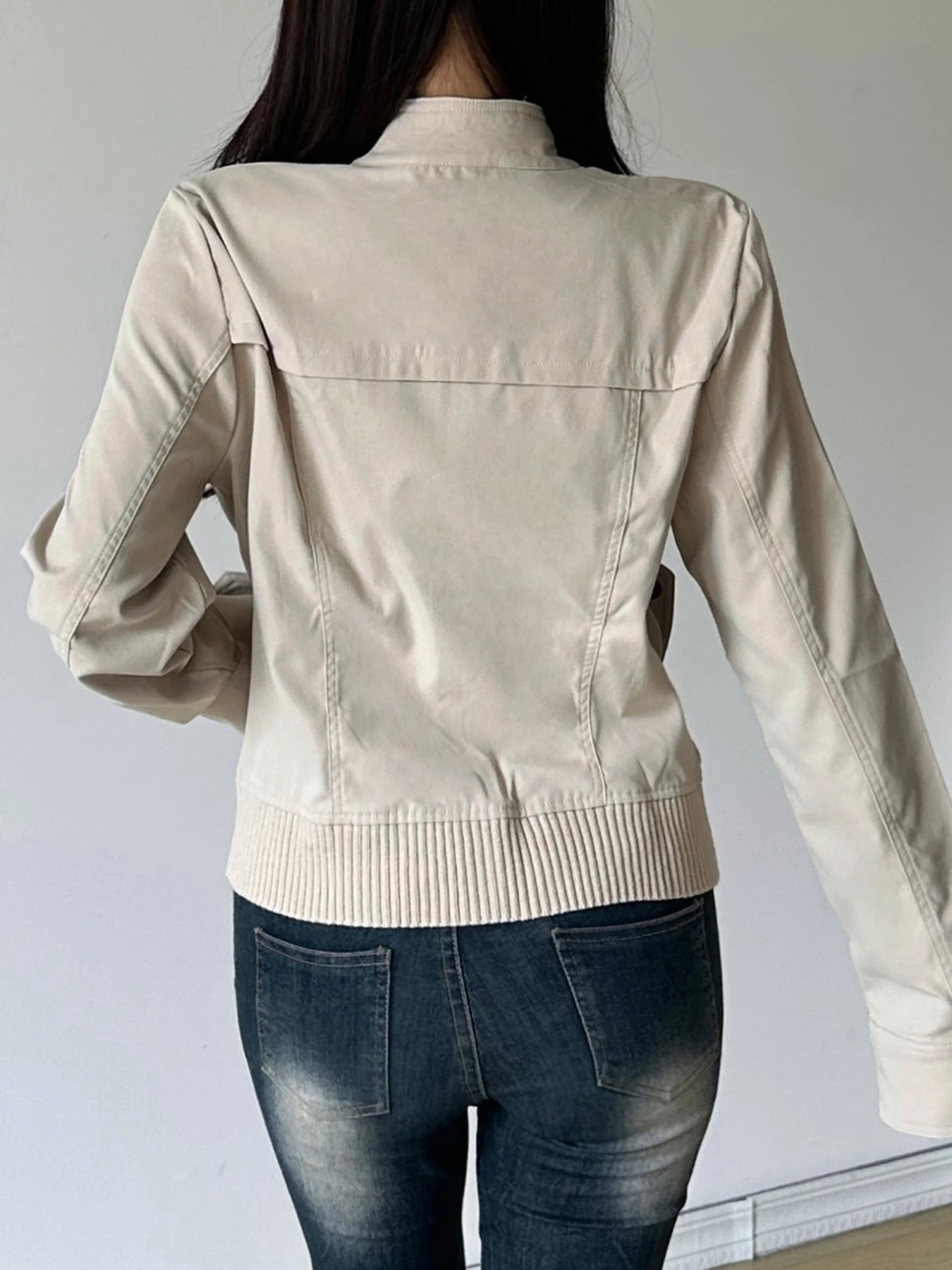 Slim Basic Jacket S Autumn Winter New All-match Harajuku Zipper Coat Causal Simple