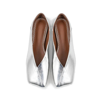 European and American Genuine Leather Flat Bottomed Square Toe Single Shoes for Wearing Two Mary Jane Shoes