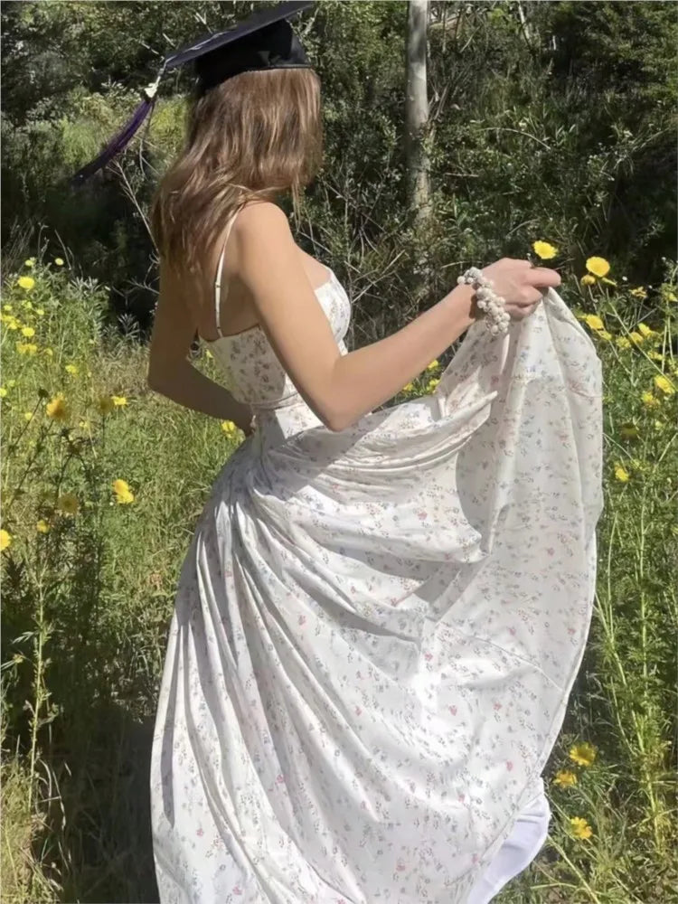 Print Vacation Slim Dress Sleeveless Backless Maxi Dresses Evening Party Graduation Robe