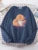 Cat Is Looking at the Cup Sweatshirt Female Fleece Hoody Crewneck Hoodies Pullover Oversize Sportswear