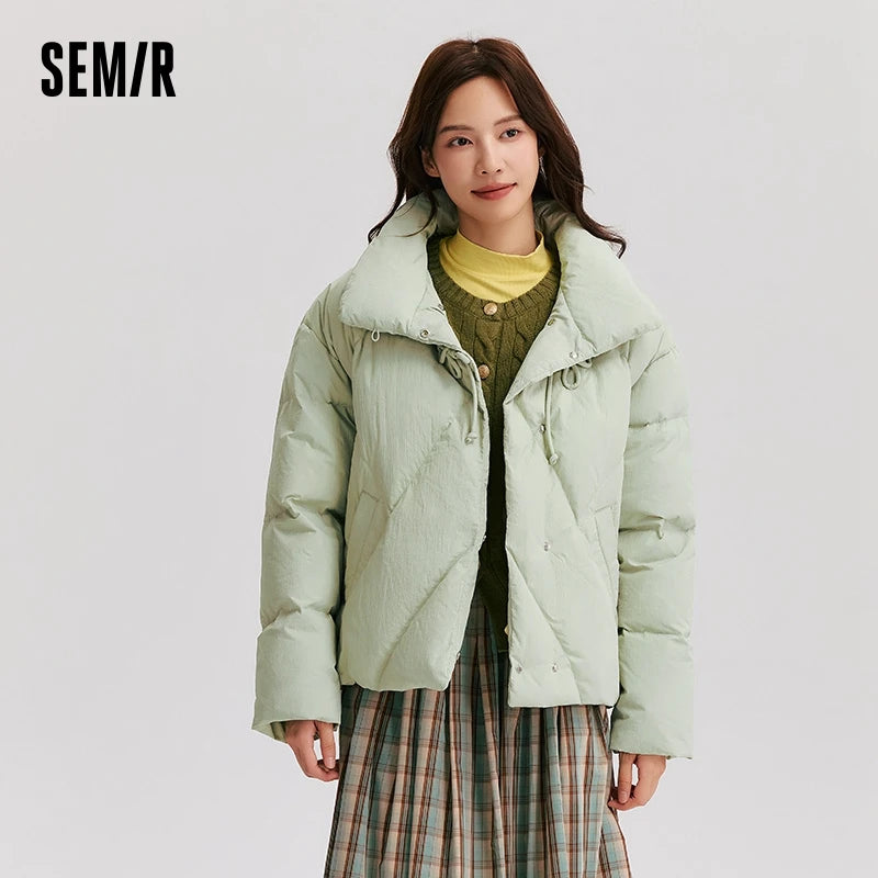 Down Jacket Chinese Style Disk Button Gentle Series Sweet New Winter Stand Collar Loose Texture Thick Coat