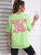 Not in the Mood Pink Letter Print T-shirts Summer Cotton Clothing O-neck Oversized Short Sleeve Breathable Tshirt