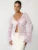 Lace Printed See-through T-shirt Cardigan Top Female Lace-up Patchwork Cropped Y2k Top Tee ’s Bandage Top