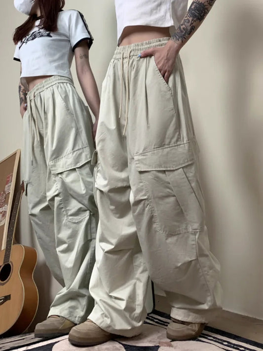 Cargo Pants for Harajuku Hip Hop High Waist Korean Straight Trousers Y2k Summer Slacks