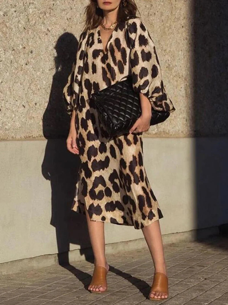 Zabrina - Leopard Print Maxi Dress