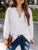 Spring Summer Style Blouses Shirts Lady Long Lantern Sleeve V-neck Color Blouse Tops