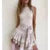 Dresses for Color Round Neck Sleeveless Ruffle Hem Mini Dress Going Out Party Dresses Clubwear
